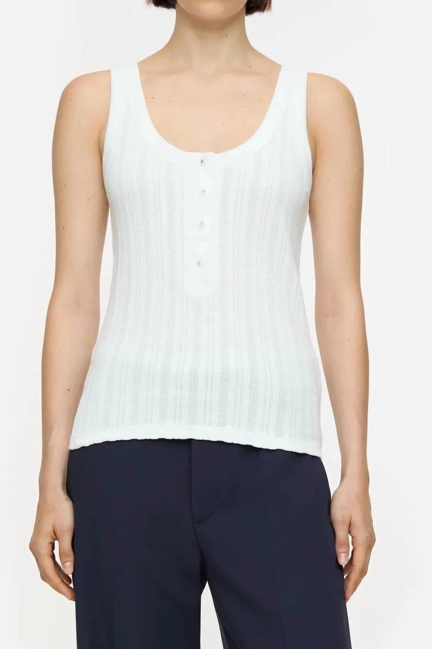 NEW CLOSED half placket tank top in ivory